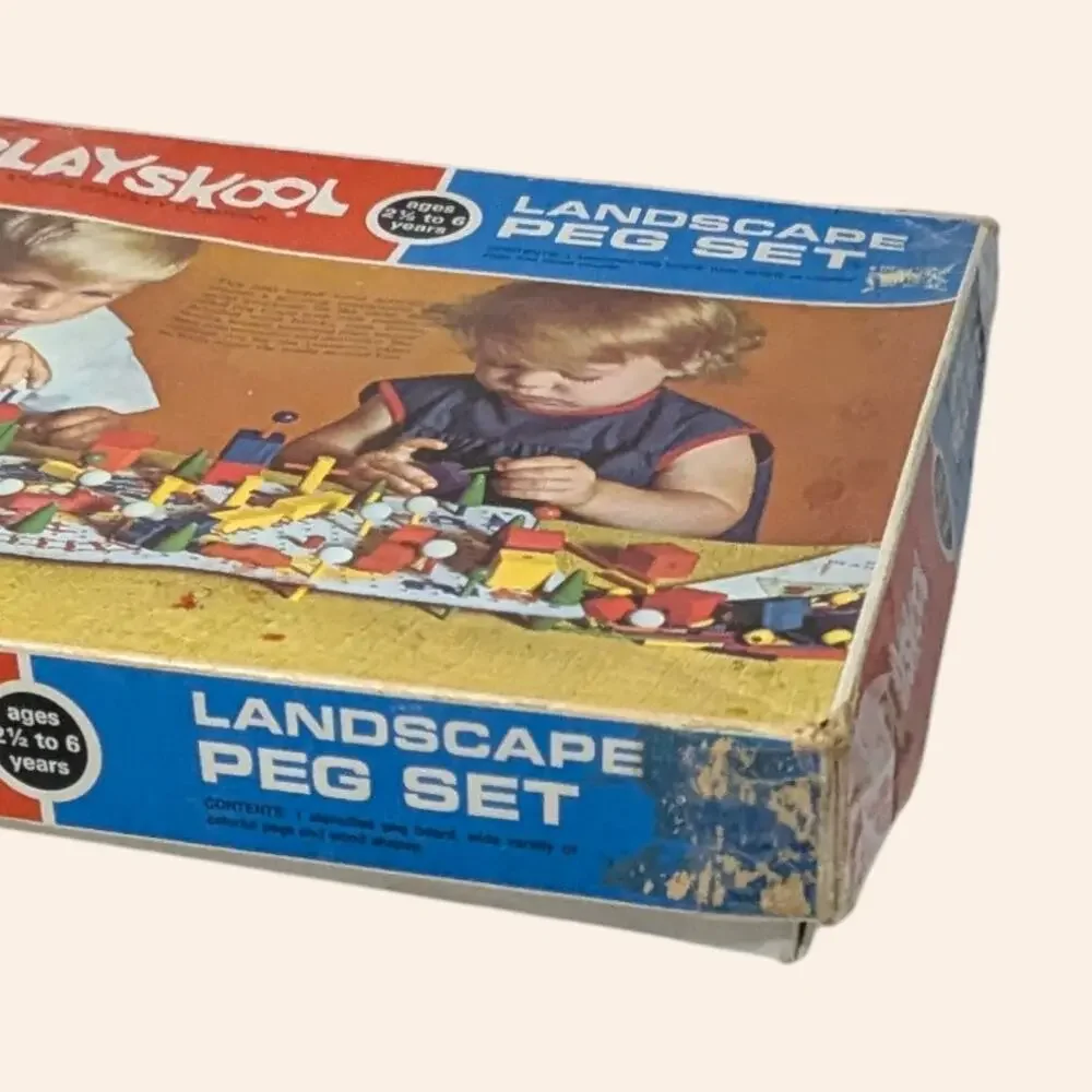 1960s Playskool Landscape Peg Set By Milton Bradley